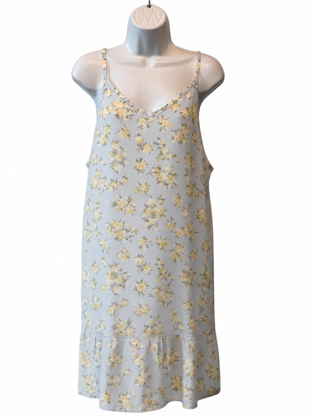 Wallflower Light Blue Slip short Dress with Yellow Floral Print
